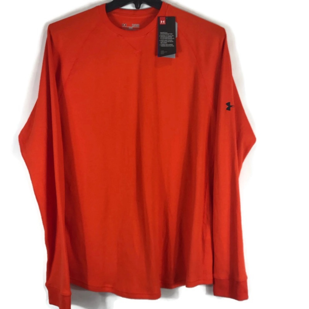 Under Armour Loose Fit NWT Waffle Crew Long Sleeve Shirt Men’s XL Orange